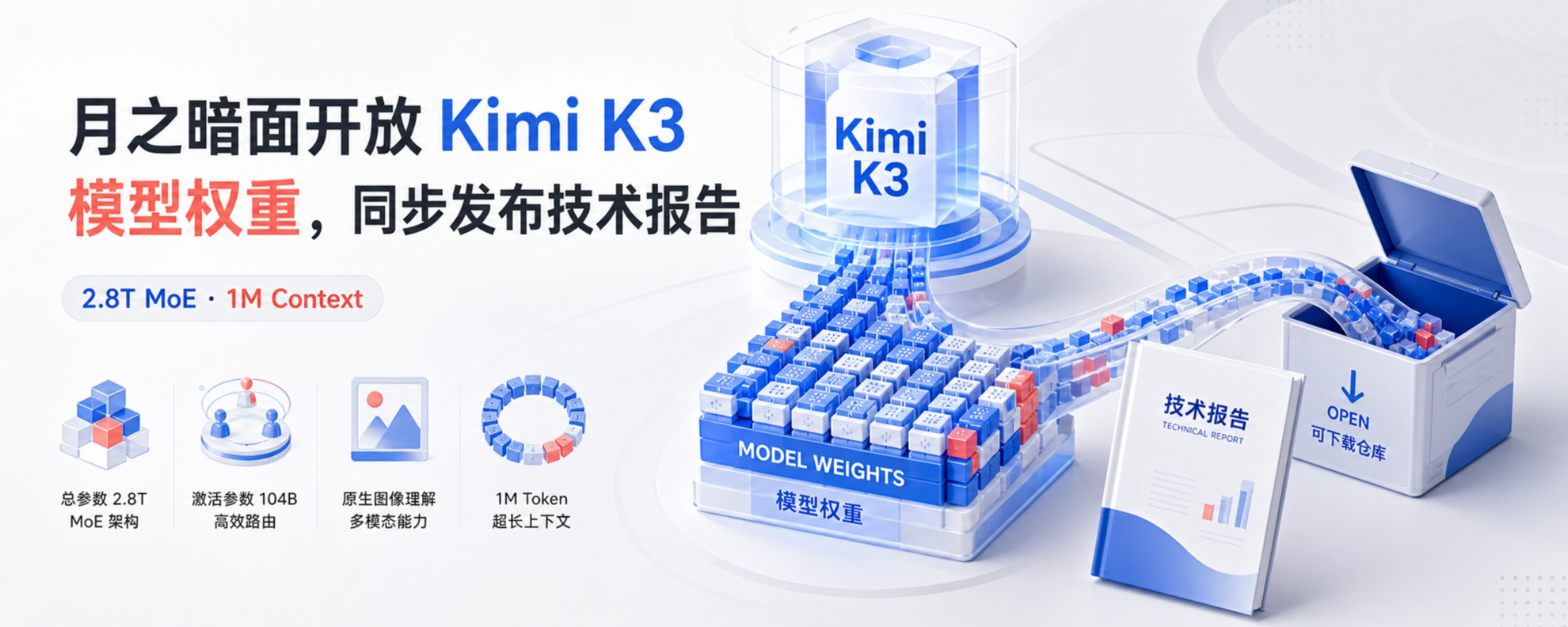 月之暗面开放 Kimi K3 模型权重，同步发布技术报告