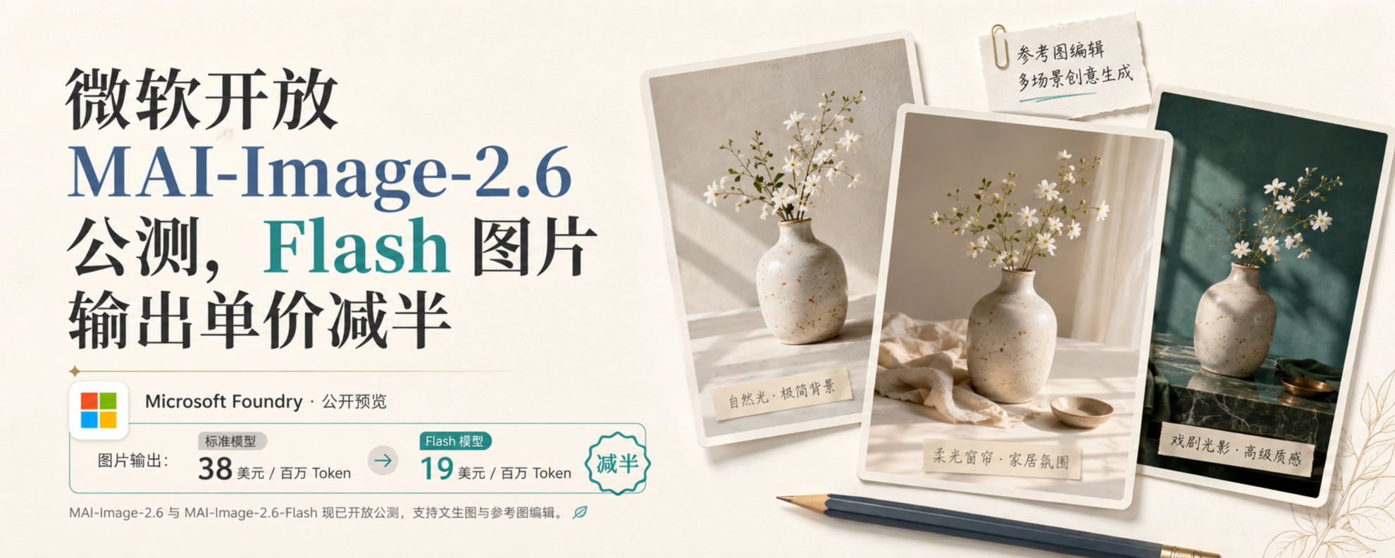 微软 MAI-Image-2.6 与 Flash 图像生成和编辑主题封面