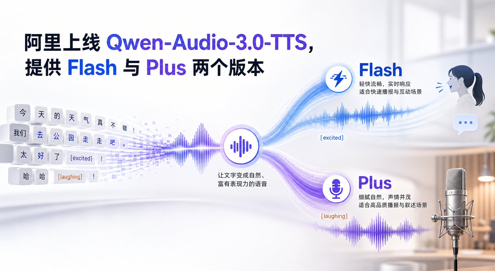Qwen-Audio-3.0-TTS Flash 与 Plus 语音合成模型